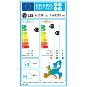 LG DUALCOOL W12TE energiacímke Debrecen klímaszerelés HBcool
